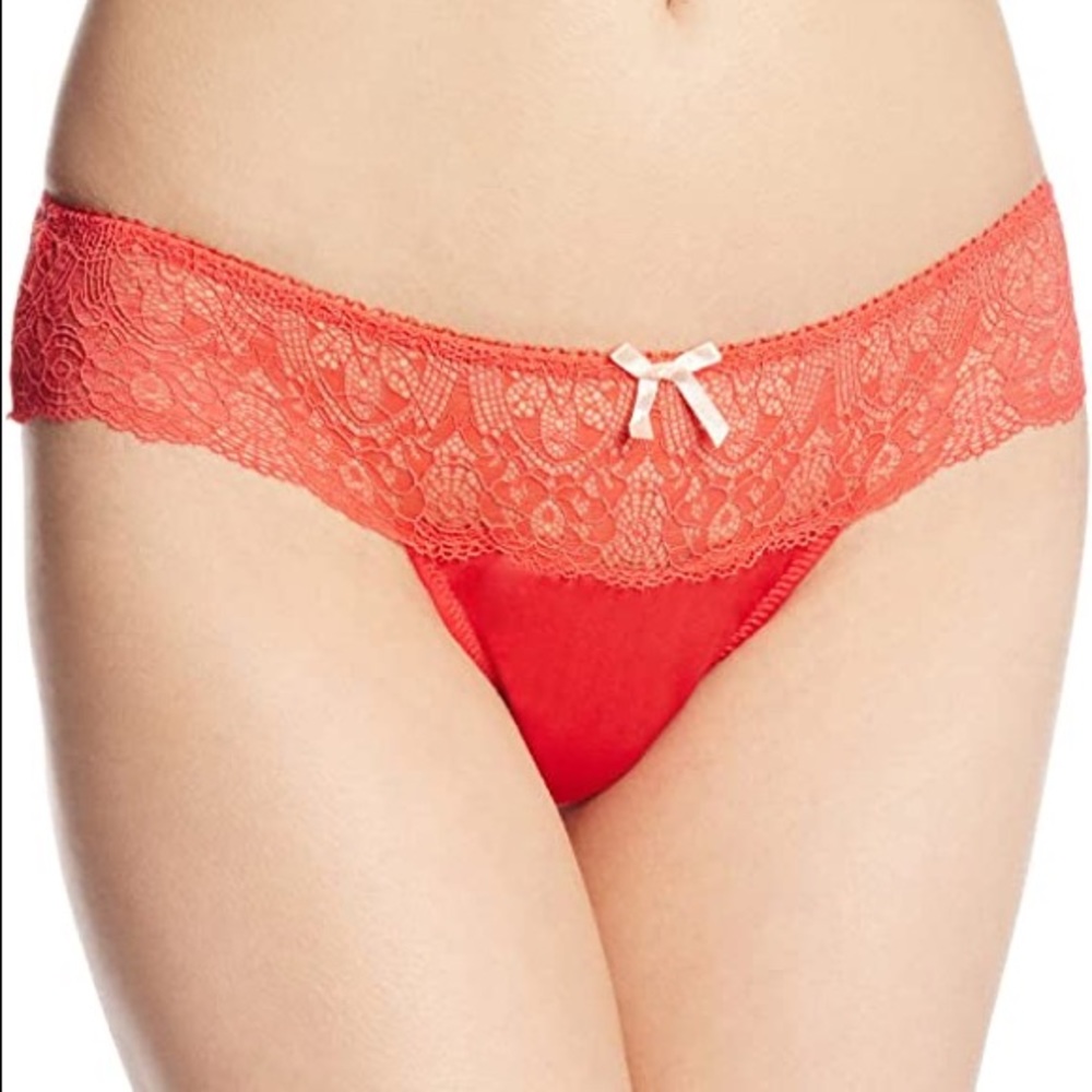 UNDERELLA BY ELLA MOSS SYDNEY THONG SMALL HIBISCUS RED NWOT